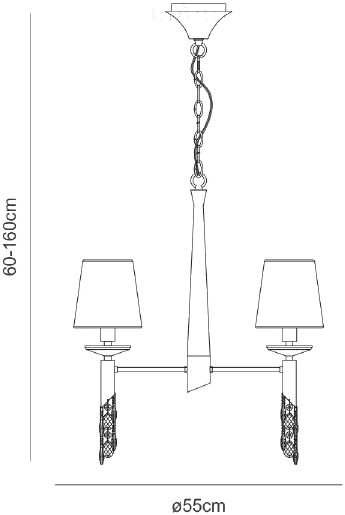 Tiffany Antique Brass-Cream Crystal Ceiling Lights Mantra Shaded Crystal Fittings